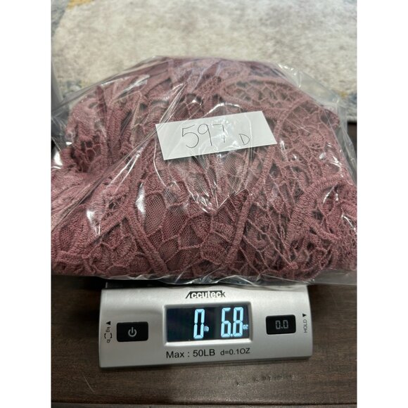 Indigo Thread Co Sz 1X Lace Open Front Cardigan Boho Crochet Mauve Whimsigoth - Picture 9 of 9